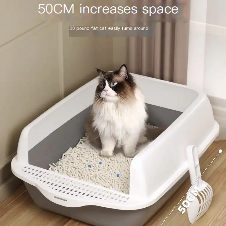 Arenero Grande Semi-Cubierto para Gatos con Partes Desmontables