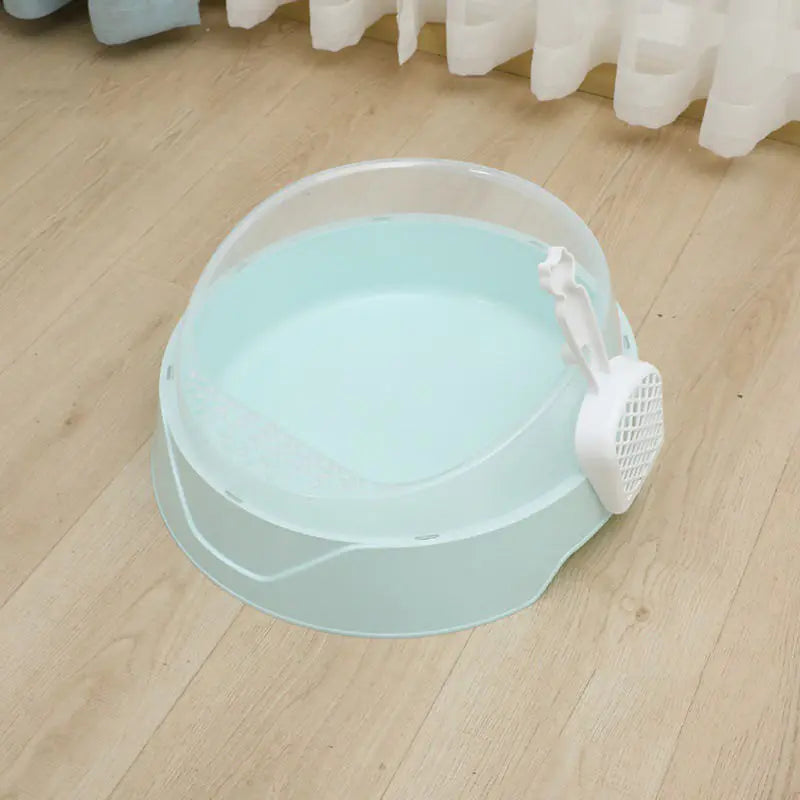Spacious Semi-Enclosed Cat Litter Haven with Scoop