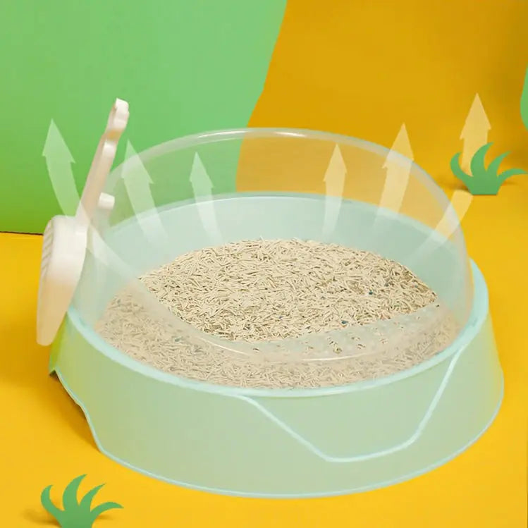 Spacious Semi-Enclosed Cat Litter Haven with Scoop