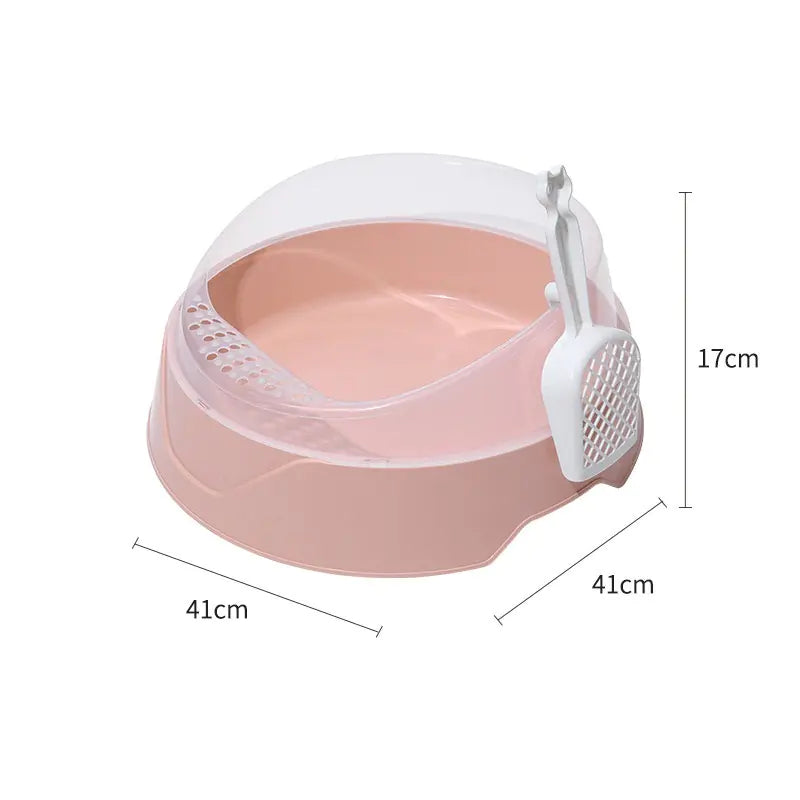 Spacious Semi-Enclosed Cat Litter Haven with Scoop
