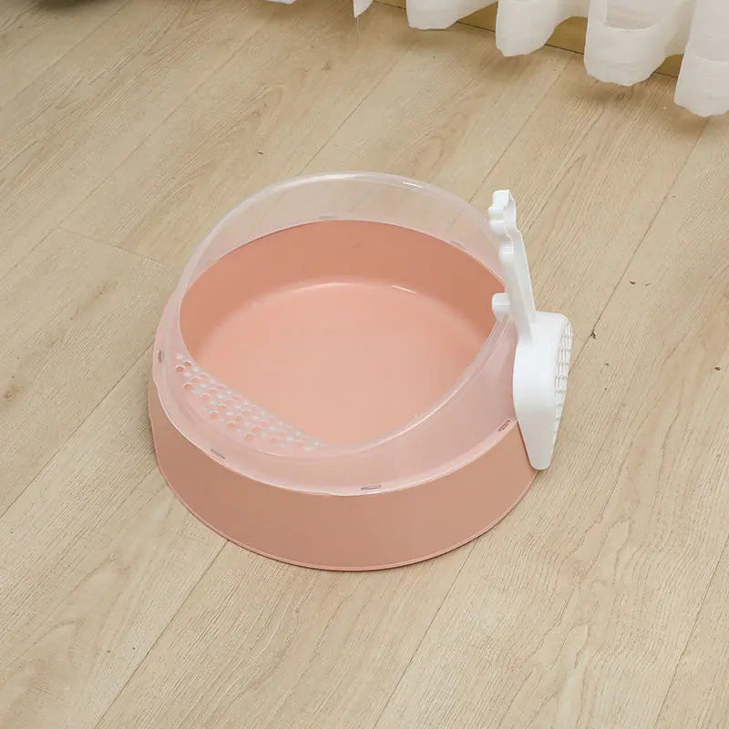 Spacious Semi-Enclosed Cat Litter Haven with Scoop