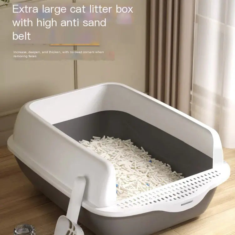 Arenero Grande Semi-Cubierto para Gatos con Partes Desmontables