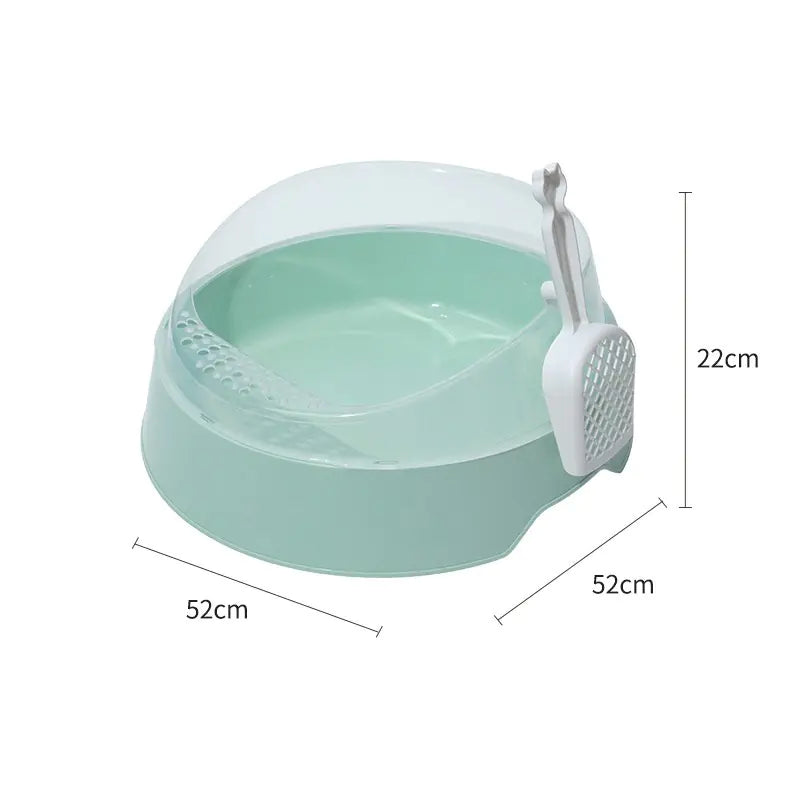Spacious Semi-Enclosed Cat Litter Haven with Scoop