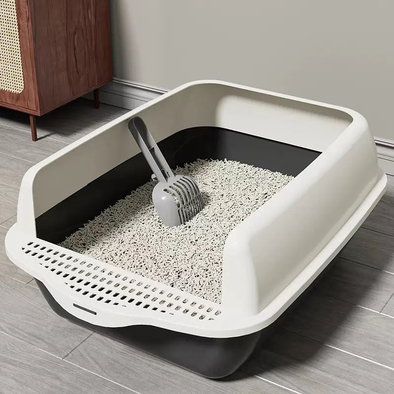 Arenero Grande Semi-Cubierto para Gatos con Partes Desmontables