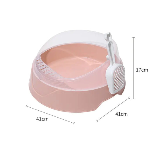 Spacious Semi-Enclosed Cat Litter Haven with Scoop