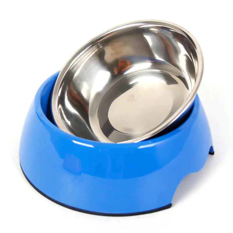 Cuenco para Mascotas de Acero Inoxidable Antideslizante de Doble Uso