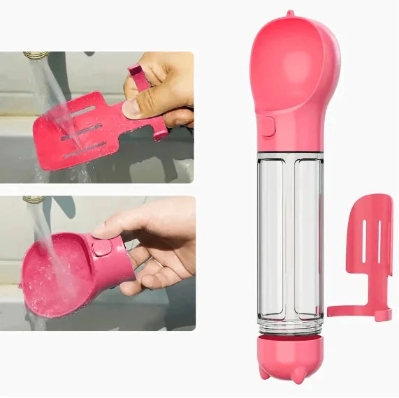 Botella de Agua Portátil 3 en 1 y Dispensador de Comida para Perros